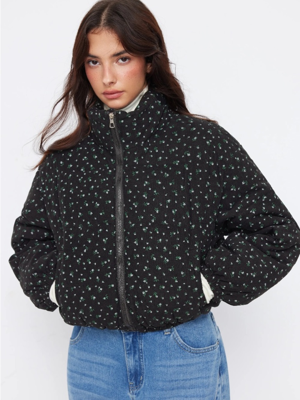 NWT Corduroy Floral Puffer - Picture 5 of 10